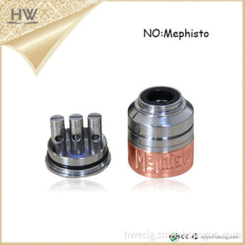 New arrival bestselling Mephisto RDA atomizer with copper/stainless and gold rings